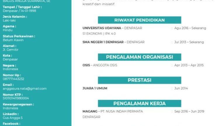 Curriculum Vitae Info Lowongan Kerja Terbaru Lokerpintar