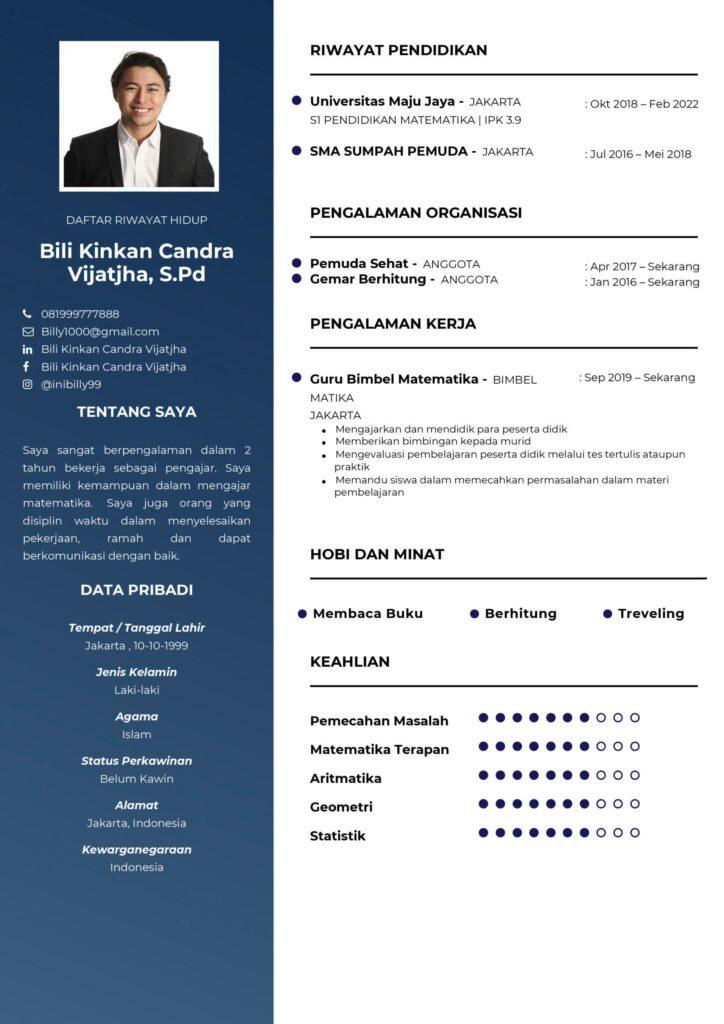 Contoh CV untuk Guru