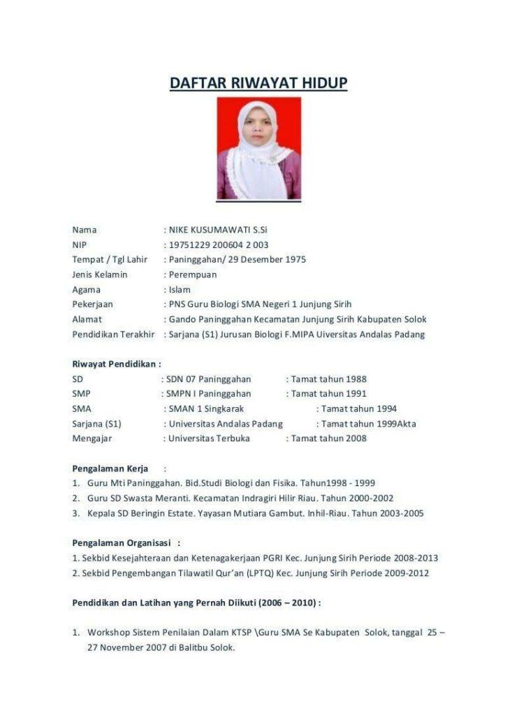 Contoh CV untuk Guru