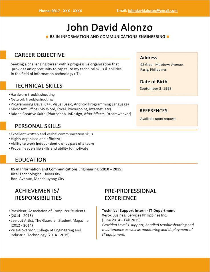 10 Contoh CV Fresh Graduate Tanpa Pengalaman 3