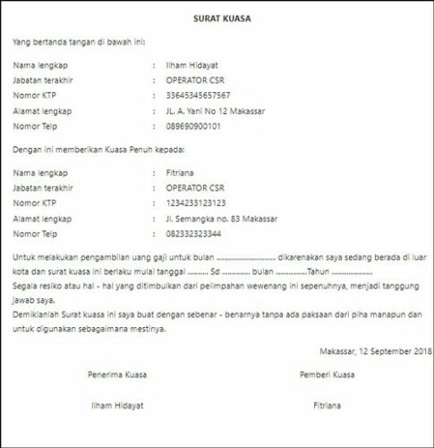 20+ Contoh Surat Kuasa Dan Cara Membuatnya [Lengkap] - LokerPintar.id