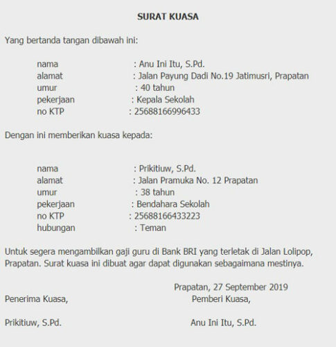 20+ Contoh Surat Kuasa Dan Cara Membuatnya [Lengkap] - LokerPintar.id