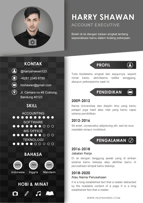 2+ Contoh CV yang Menarik HRD Bahasa Indonesia