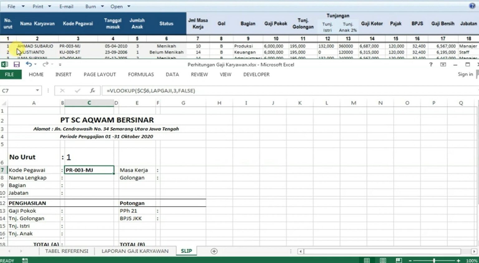 Slip Gaji Excel Cara Membuat Dan Mengolahnya Lokerpintarid 9188