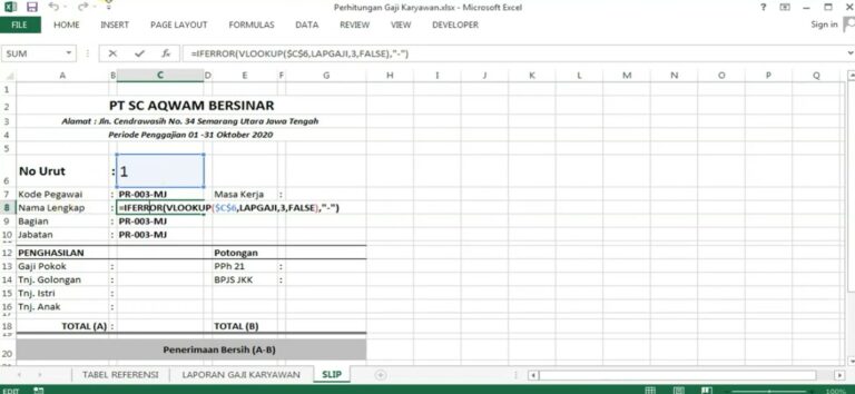 Slip Gaji Excel Cara Membuat Dan Mengolahnya Lokerpintarid 6580