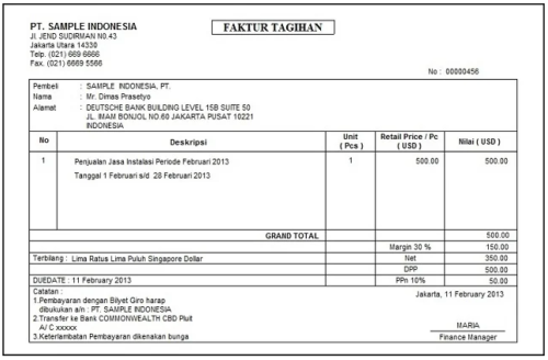 Format Invoice Dan Komponen-Komponennya - LokerPintar.id