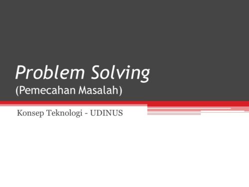 Materi Problem Solving dalam Organisasi