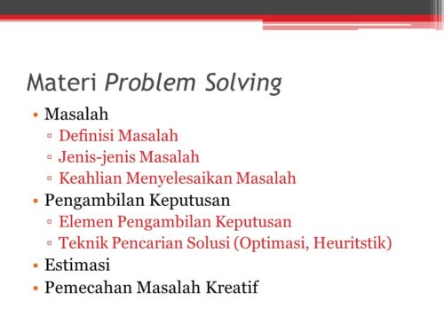 Materi Problem Solving dalam Organisasi